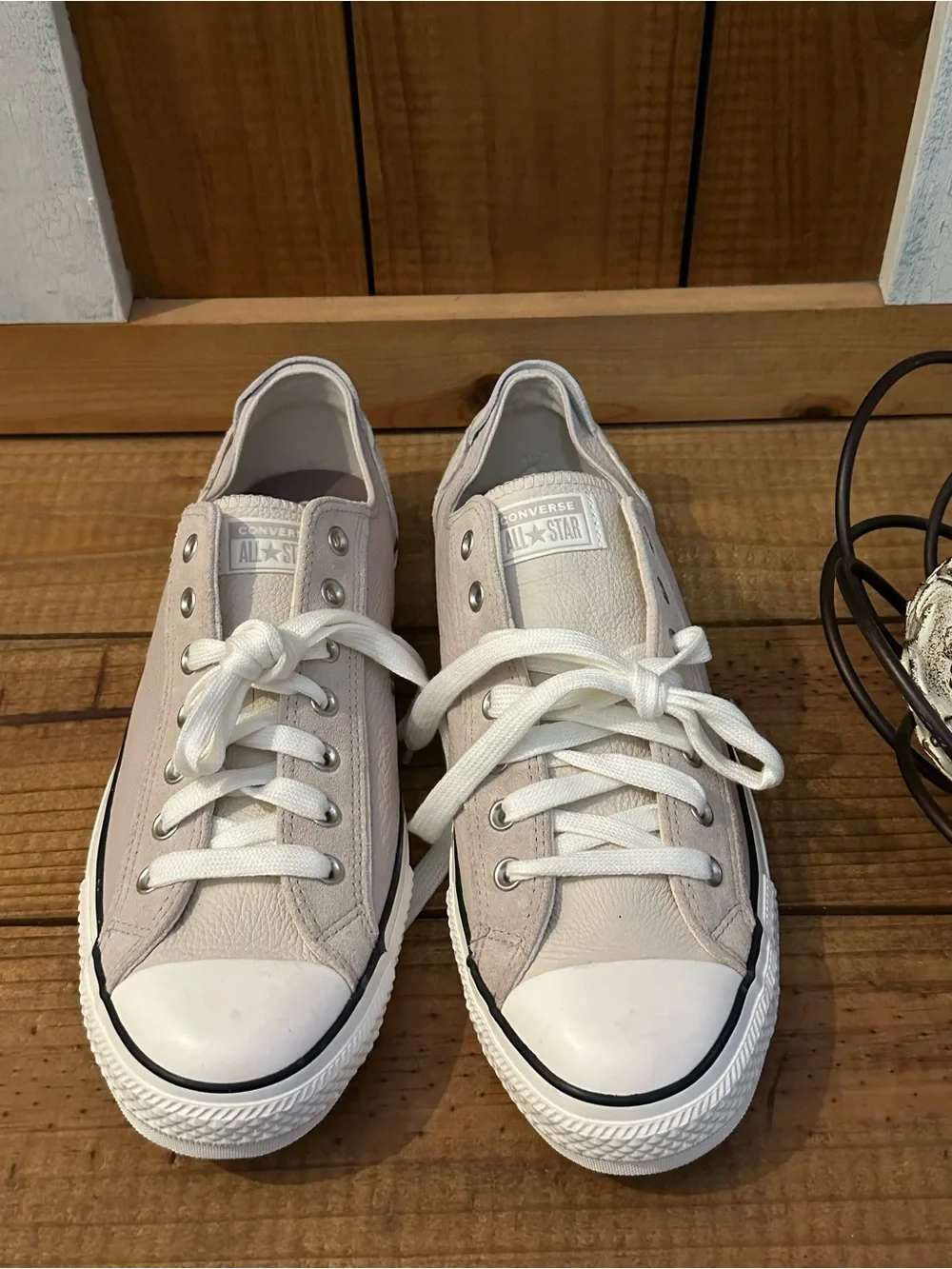 Converse Adults Low Top Sneakers in Light Taupe and White